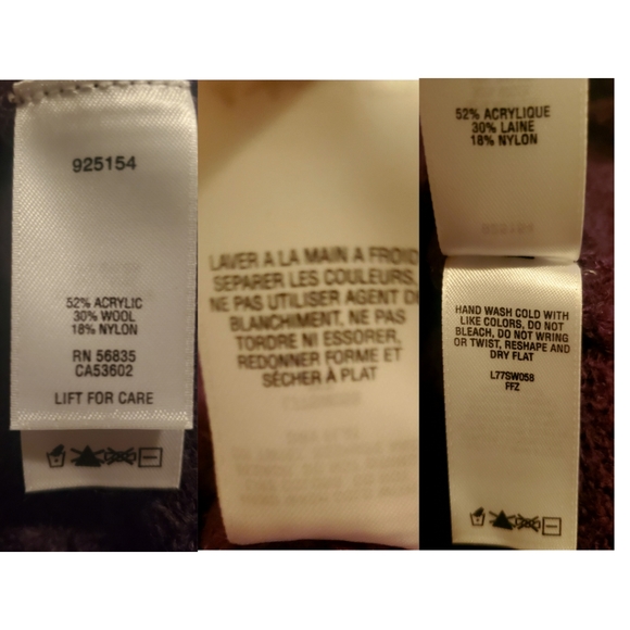 Cabela's wool blend cowl V-neck sweater purple small petite - Picture 6 of 6